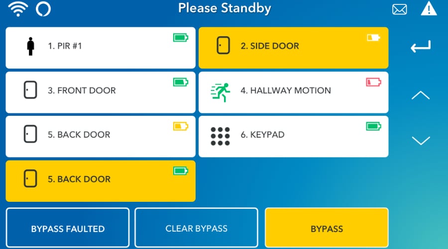 Allentown security system command screen.